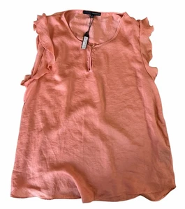 Blusa sin mangas Harve Benard para mujer rosa con volantes rubor talla XL NUEVA CON ETIQUETAS - Imagen 1 de 5