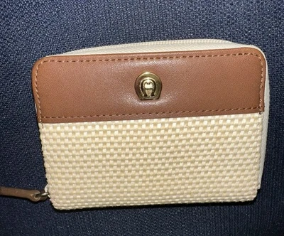 Cartera RARA Vintage Etienne Aigner Tejida Yute y Cuero Beige Marrón Foto 1 de 4