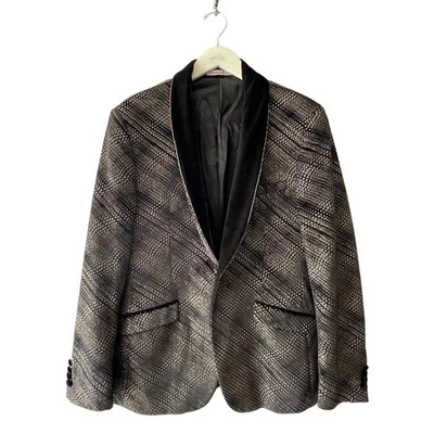 Giovanni Testi Metallic Velvet Shawl Collar Slim Fit Tuxedo Jacket SIze 44R - Image 1 of 4