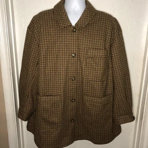 Lane Bryant Damen 20 braun kariert Hahnentritt Swing Mantel Jacke akademisch adrett - Bild 1 von 9