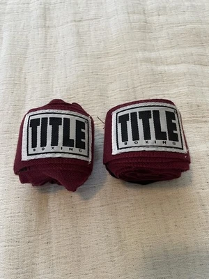 Title Boxing 180" Semi Elastic Mexican Handwraps Maroon Martial Arts Kickboxing  - Image 1 of 4