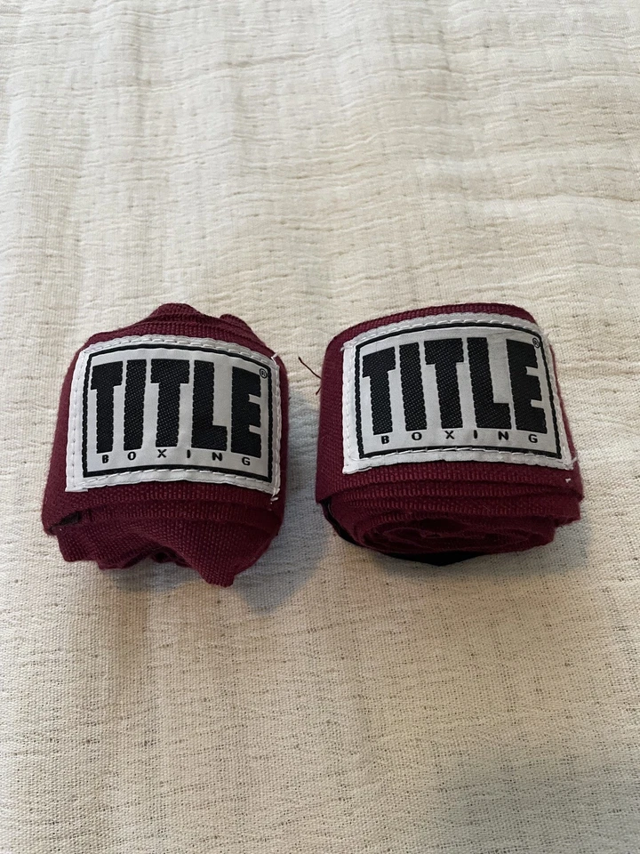 Title Boxing 180" Semi Elastic Mexican Handwraps Maroon Martial Arts Kickboxing  - Image 1 of 4