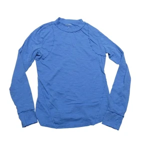 Maglia Pilcro Camicia Donna XS Blu Manica Lunga Finto Collo Cotone Modal Elasticizzata - Foto 1 di 6