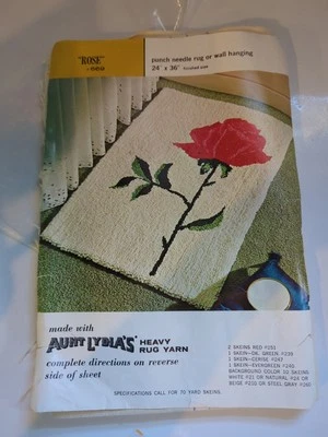 Aunt Lydias Punch Needle Rug or Wall Hang Kit 669 Rose Shell 24x36" - Image 1 of 4