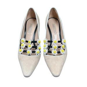 Fabrizio Viti  Daisy Heels Pump Priscilla Beaulieu boho retro size 9.5 (39 1/2) - Picture 1 of 14