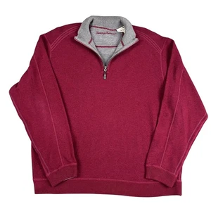 Tommy Bahama Herren Wendepullover rot & grau 1/4 Reißverschluss Gr. XL - Bild 1 von 8