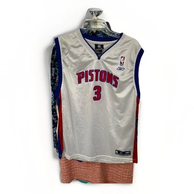 Camiseta deportiva Reebok juvenil talla X-grande 18-20 Detroit Pistons Ben Wallace #3 Foto 1 de 4