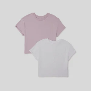 Wonder Nation Girls Short Sleeve Kid Tough Boxy T-Shirts, 2-Pack, XXL (18) - Picture 1 of 3