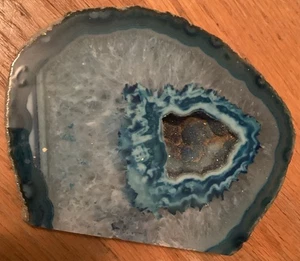 Natürliche blaue Achat Geode Scheibe - Bild 1 von 3