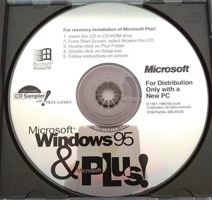Microsoft Windows 95 full Version & Plus for Windows 95 w/ License Key - Picture 1 of 1