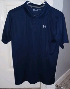 Under Armour Boy's Size Youth XL Loose Fit Blue Short-Sleeve Polo Golf Shirt - Picture 1 of 4