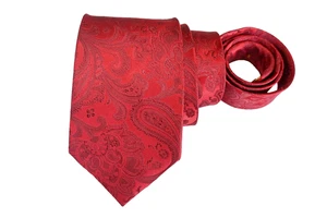 DONALD J TRUMP MEN'S TIE RED/PAISLEY Width: 3.75" Length: 60" - Picture 1 of 3