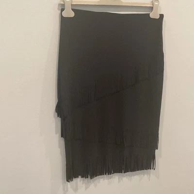 Joseph Ribkoff Mujer Falda Lápiz EE. UU. 8 Flecos Western Southwest Negro Festival Foto 1 de 4