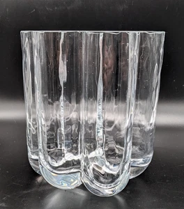 Vtg Textured Art Glass Vase SEA Glasbruk Rune Strand Pauline Cloud Shaped 1960s - Picture 1 of 10