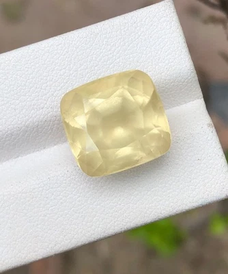 15.65 Cts Natural Rare Scapolite Yellow Color Cushion Shape loose gemstone - Image 1 of 4