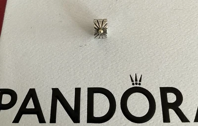 Pandora Charm Clip Bicolor Strahlen 925 Silber Sonne Gold Sehr Guter Zustand - Bild 1 von 4
