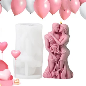 Stampi per candele 3D coppia abbracci fai da te cera candela resina silicone stampi decorazione casa  - Foto 1 di 12