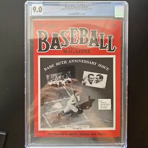 Revista de béisbol Babe Ruth Yankees septiembre 1952 quiosco páginas blancas CGC 9,0 - Imagen 1 de 2