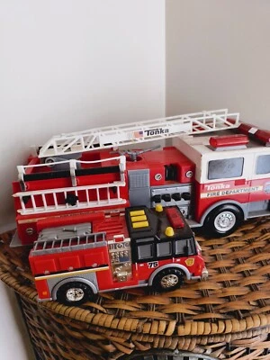 Tonka Fire Rescue Fire Trucks  Hasbro Lights & Sounds Working 2010 Set Of Two - Image 1 of 4