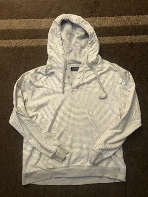 Sudadera con capucha de manga larga a rayas gris/blanco Chaps para hombre talla XL Foto 1 de 2