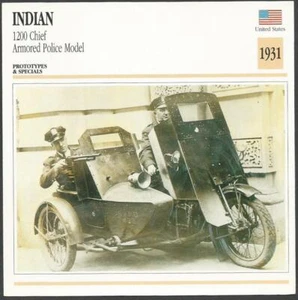 EDITO-SERVICE CLASSIC MOTORCYCLES-1931-INDIAN-1200 CHIEF ARMOURED POLICE MODEL - Bild 1 von 2