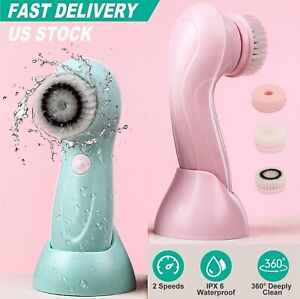 3in1 Rechargeable Electric Facial Cleansing Brush Set Face Body Exfoliating IPX6