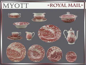 Myott "Royal Mail" Teile zur Wahl: teller platte kanne tasse england rot - Bild 1 von 25