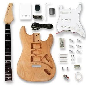 BexGears Kit chitarra elettrica fai da te, corpo okoume manico acero ed ebano composito - Foto 1 di 5