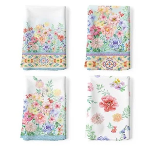 Colorful Blooming Flower Tea Towels 100% Cotton Kitchen Towel Set 20×27.5inch... - Picture 1 of 6