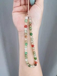 Bracelet téléphone perles pierre agate paon, sangle appareil photo, sangle portefeuille - Photo 1 sur 2