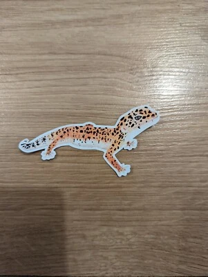 Leopard Gecko Name Tag Vinyl Animal Sticker Hand Painted Acrylic Sticker