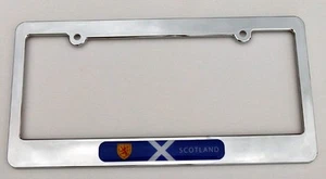Scotland Scottish flag plastic chrome plated Car License plate frame holder TB - Foto 1 di 2