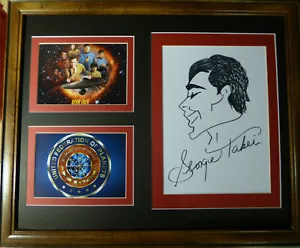 GEORGE TAKEI STAR TREK SULU RARE HANDGEZEICHNET SIGNED SKETCH AUTOGRAPH w/COA - Bild 1 von 6