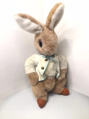 Vtg BEATRIX POTTER PETER RABBIT Stuffed Plush Animal 1970’s RARE White Jacket - Image 1 of 4