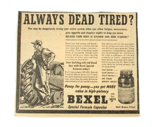 1965 Bexel Iron Vitamins Ad Print Cutout - Picture 1 of 1