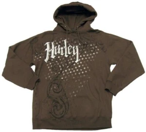 JERSEY CON CAPUCHA PARA HOMBRE HURLEY MARRÓN S CON POLVO MÚLTIPLE LOGOTIPO NUEVO $60 - Imagen 1 de 1