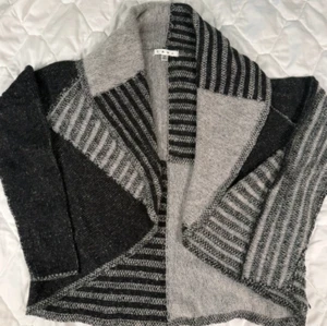 CAbi #483 Patchwork Circle Cardigan Sweater Open Front Textured Wool Medium - Picture 1 of 8