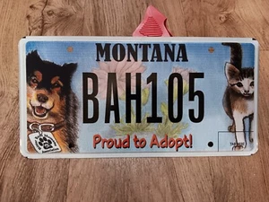 Montana ¡Orgullosa de adoptar! Placa de matrícula para perro gato BAH 105 - Imagen 1 de 3