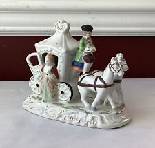 VTG Royal Sealy Victorian-style Porcelain Figure, Horse & Carriage, Japan