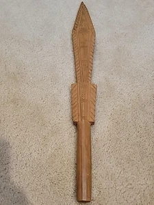 Vintage Samoan War Club Ornate Blade Samoa Oceania Pacific Islands Weapon 20" - Picture 1 of 18