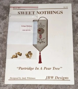 JBW Designs Partridge in a Pear Tree counted cross stitch chart & charms - Picture 1 of 3