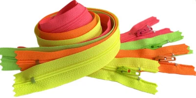 Cremalleras bobinas de nailon YKK #3 25 un. a granel para costura artesanal de 3"- 22" colores neón Foto 1 de 4