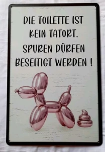 Blechschild  30x20 cm WC Toilette Ballontier Klo lustig Geschenk Spruch Gag (F15 - Bild 1 von 3