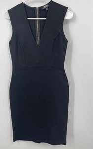Lulus Little Black Dress Sz M Deep V Neck Sexy Body Con Stretch NWOT - Picture 1 of 4