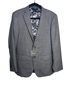 Indochino New Bespoke 2 Button Gray Blazer Sport Coat Jacket Men's Camo Lining - Picture 1 of 12