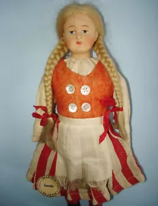 Vintage Martta Tuusula Cloth & Compo Cultural Ethnic Folk Doll Finland 1930s-on - Picture 1 of 13