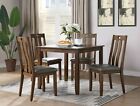 Modern Look Kitchen Dining Brown Wood Finish Dining Table 4 Side Chairs 