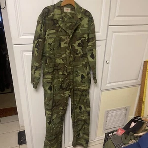 Rare Vintage KAMO Duck EDRL Large Camo Camouflage Overalls Jumpsuit - Picture 1 of 10