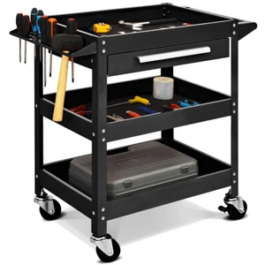 IRONMAX Three Tray Rolling Tool Cart Mechanic Cabinet Storage ToolBox Organizer - Picture 1 of 11