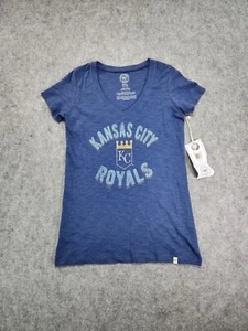 47 Brand Shirt Womens Small Blue Kansas City Royals Short Sleeve V Neck MLB - Picture 1 of 12